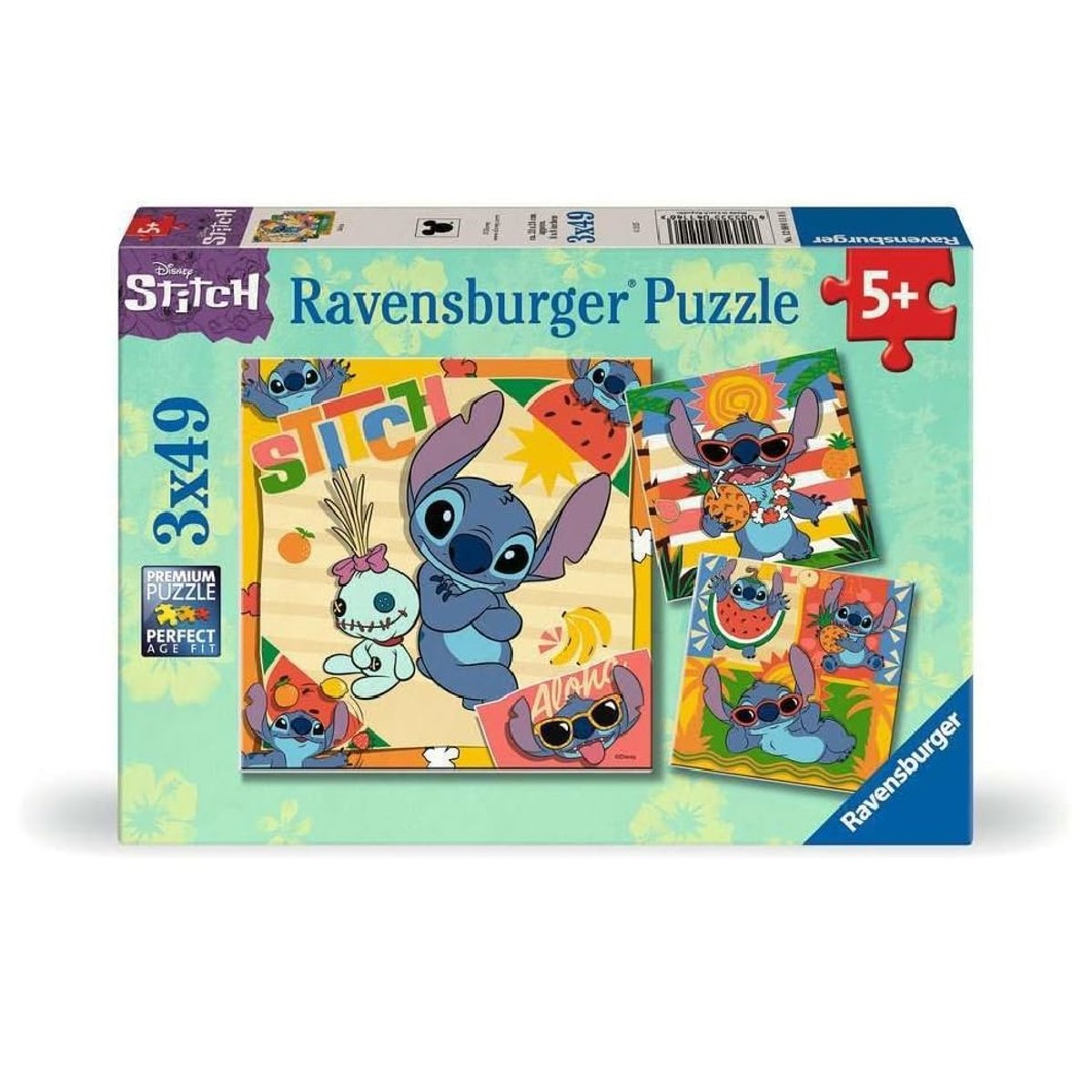 Puzzle Stitch Aloha 3x49 pcs bleu, RAVENSBURGER