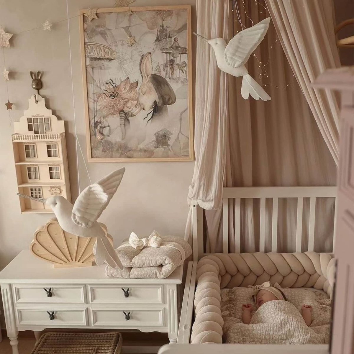 Trophée mural Colibri en lin lavé MAISON SEVIRA beige, colibri, SEVIRA KIDS