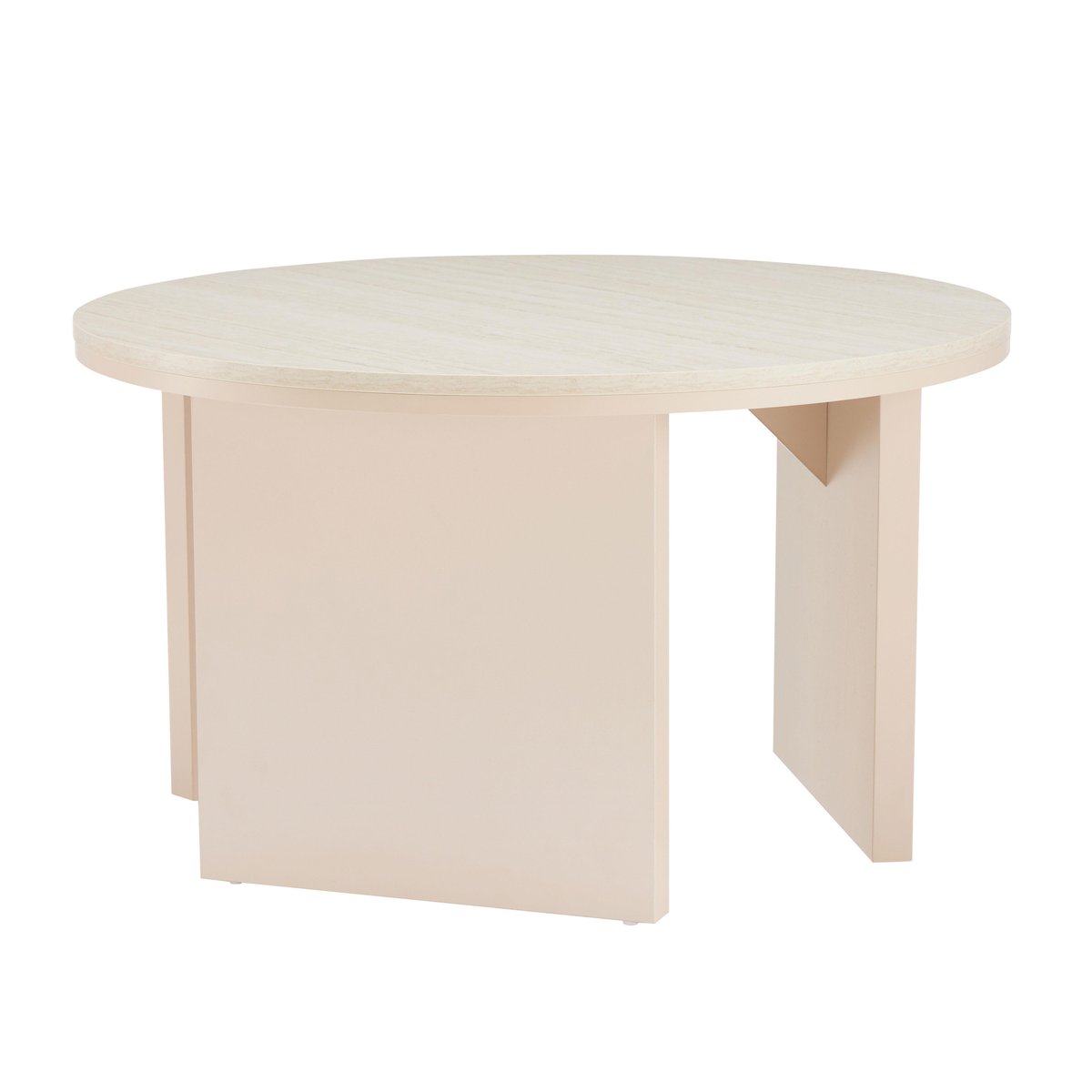 Table basse FSC ronde 80 cm, BONNY crème, OVIALA