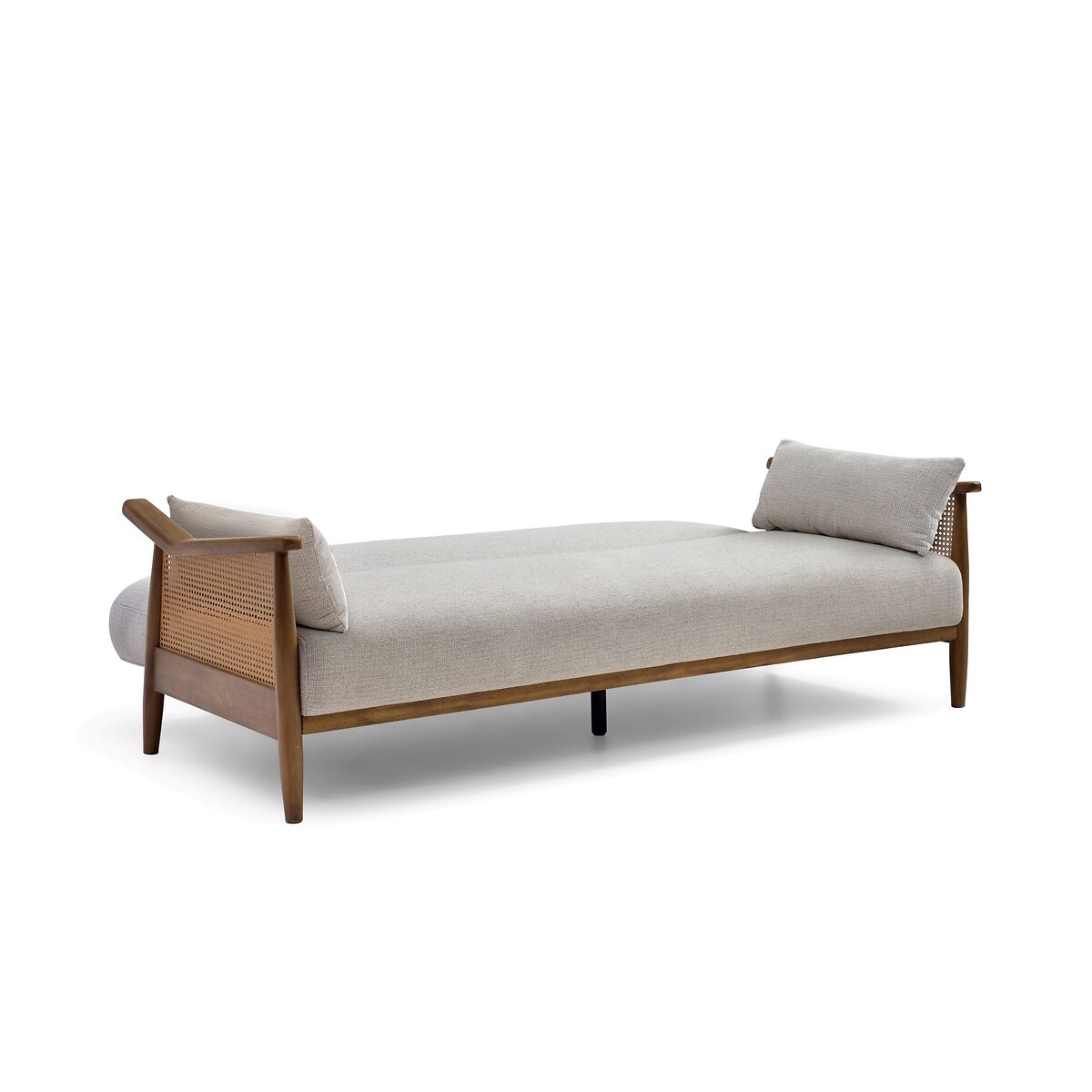 Ziva Chenille 3-Seater Sofabed with Rattan Arms natural, ÉDITÉ