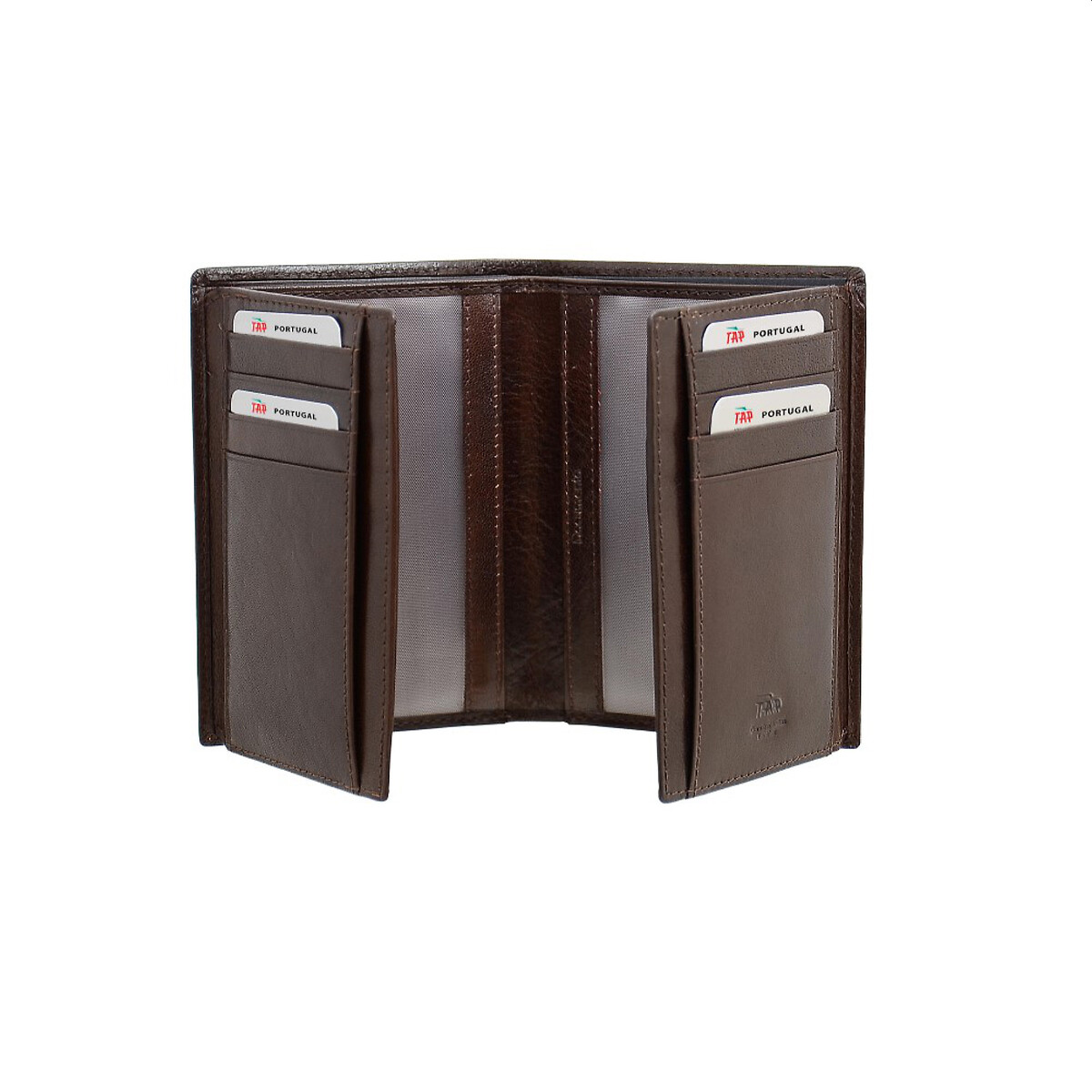 Porta-moedas em pele, TAP castanho, TAP