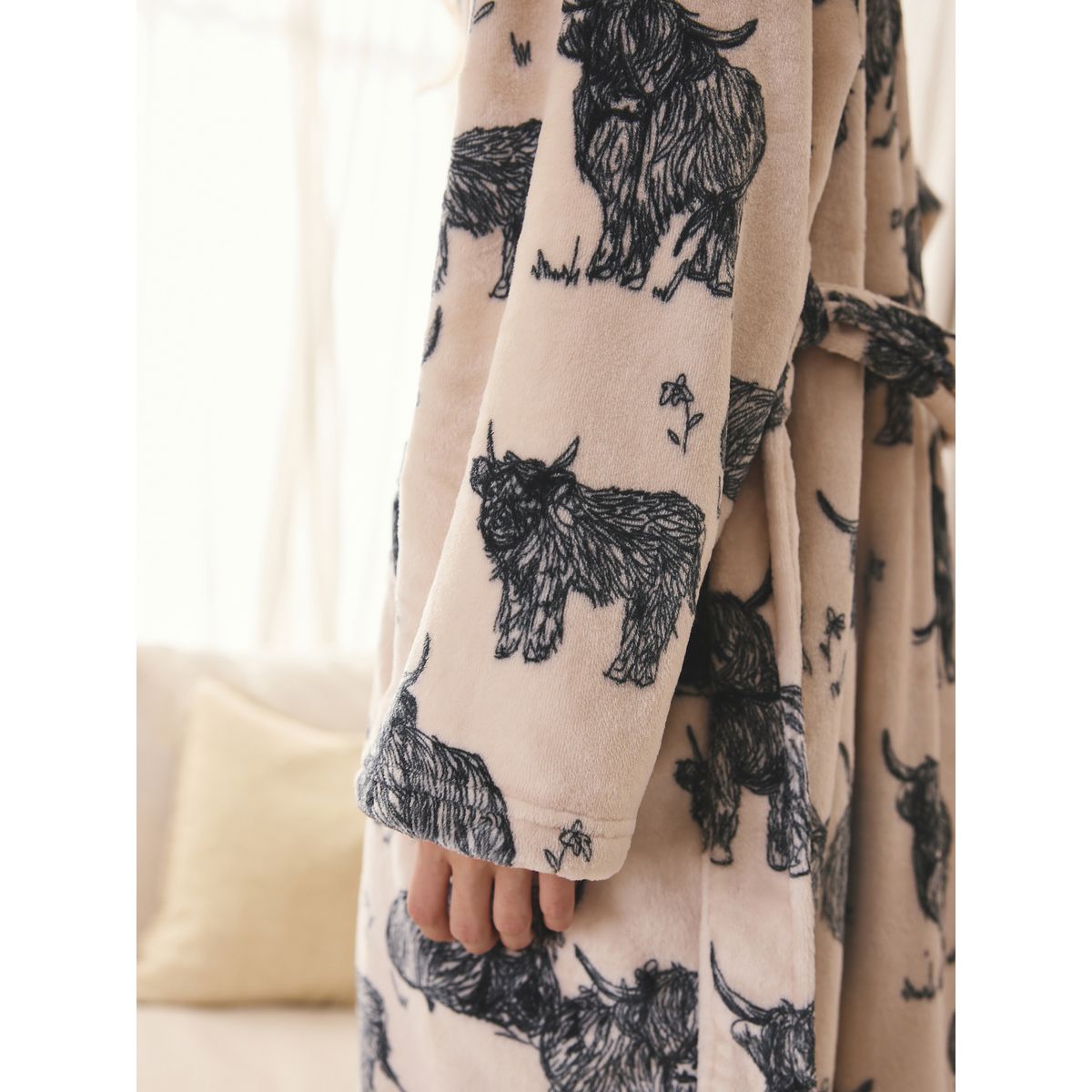 Peignoir ultra-doux crème hamish la vache des highlands, NEXT