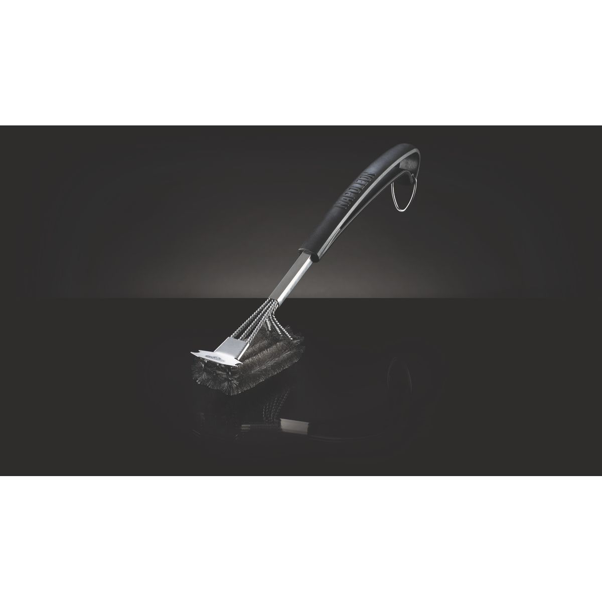 Brosse barbecue en inox avec racloir 62063 noir, NAPOLEON