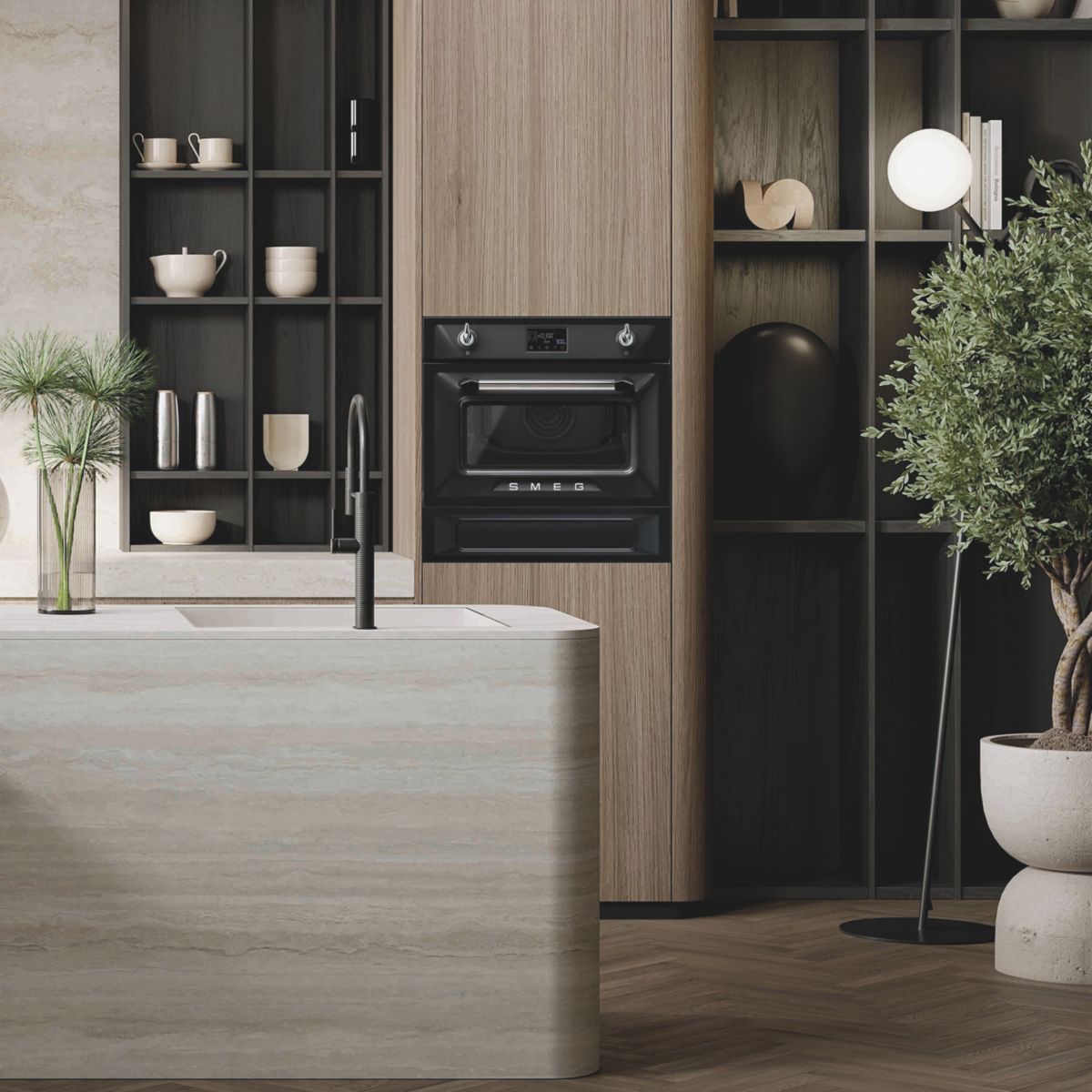 Micro ondes combiné encastrable SO4902M1N couleur unique, SMEG