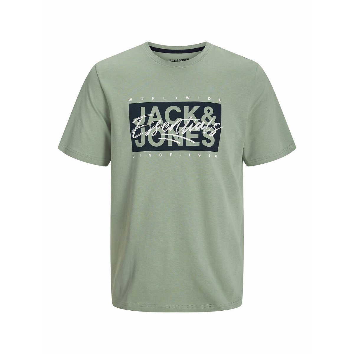 T-shirt à imprimé col rond vert pastel, JACK & JONES