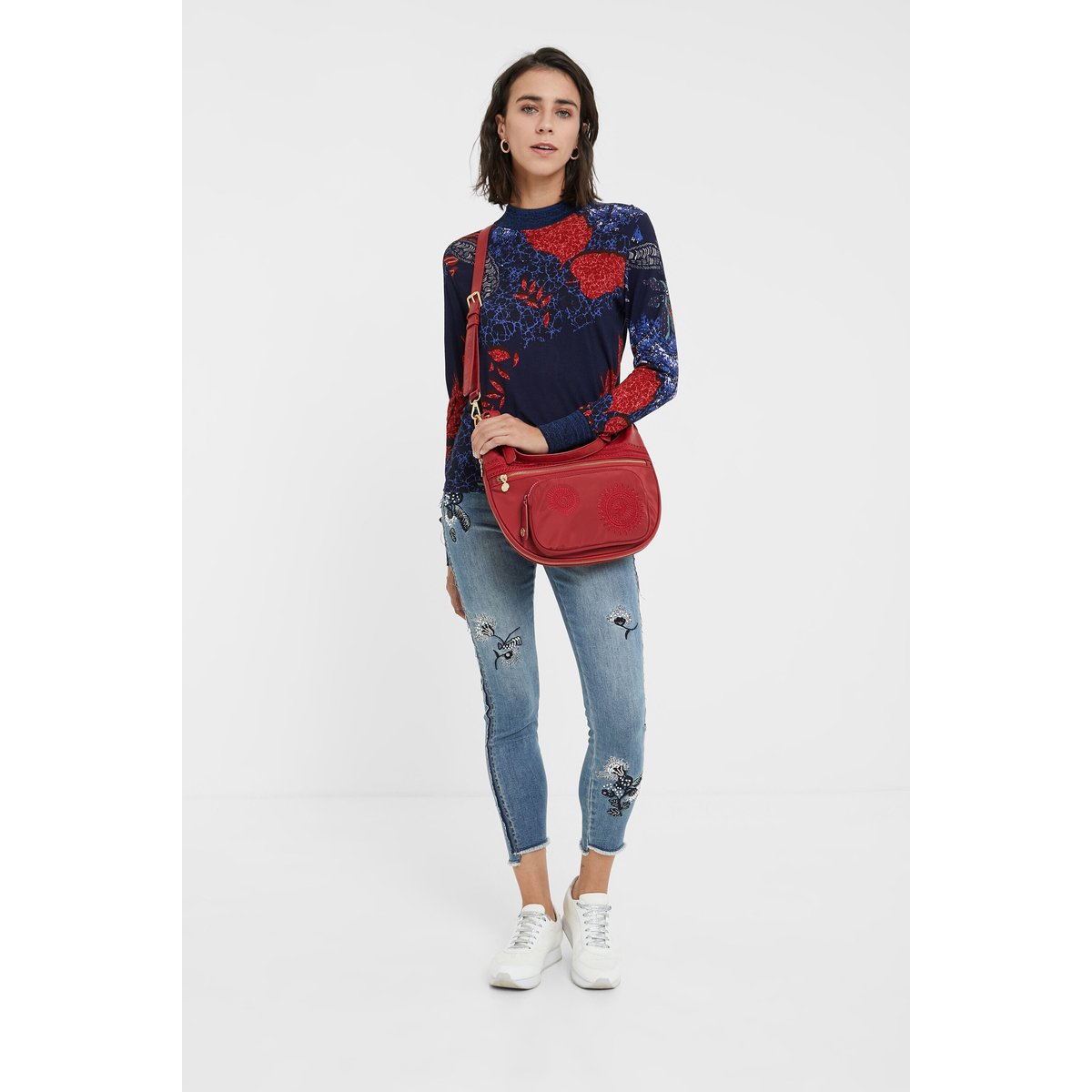 Sneaker Effet Cuir Mandalas blanc, DESIGUAL