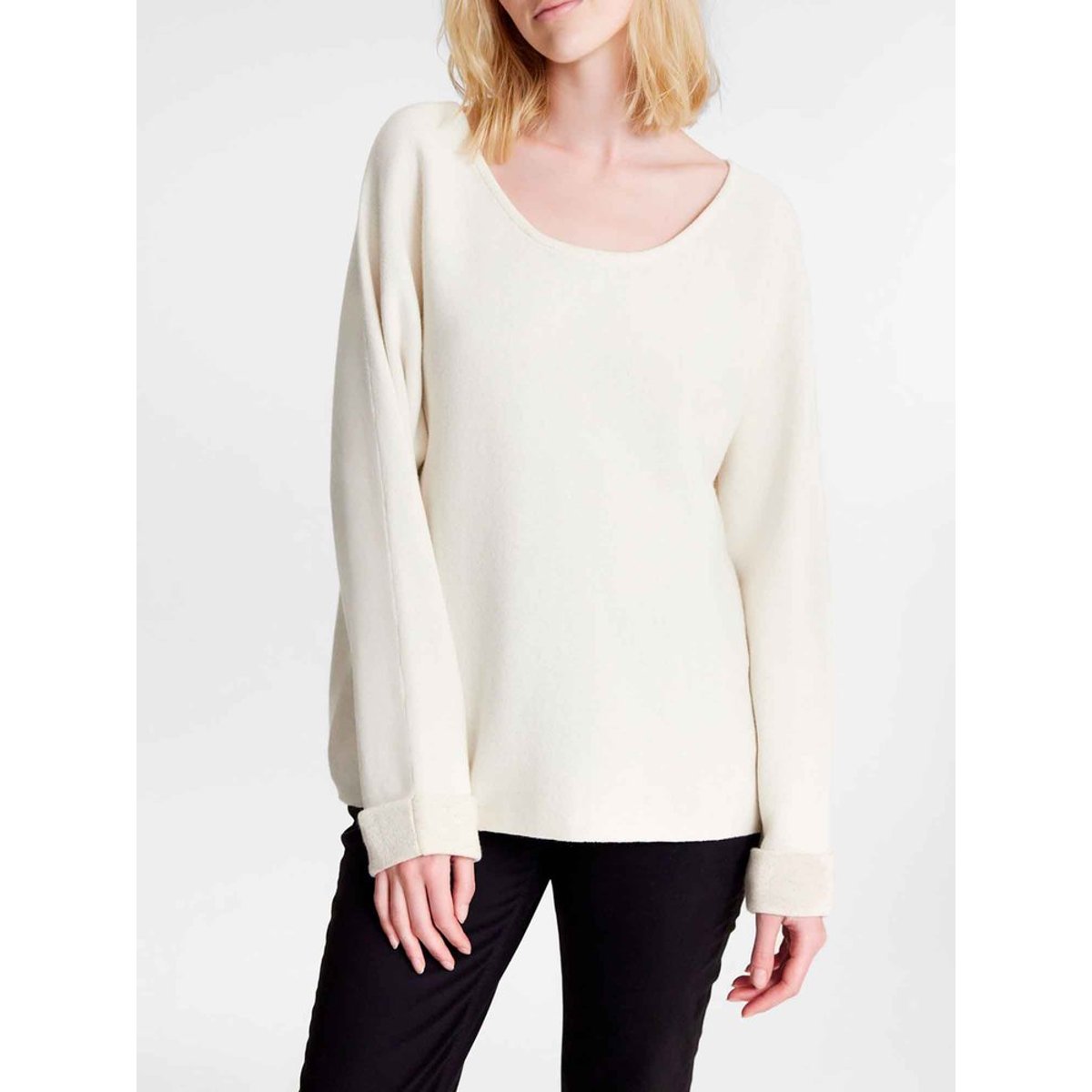 Pull col rond PIERAPUL19032 ecru, TBS