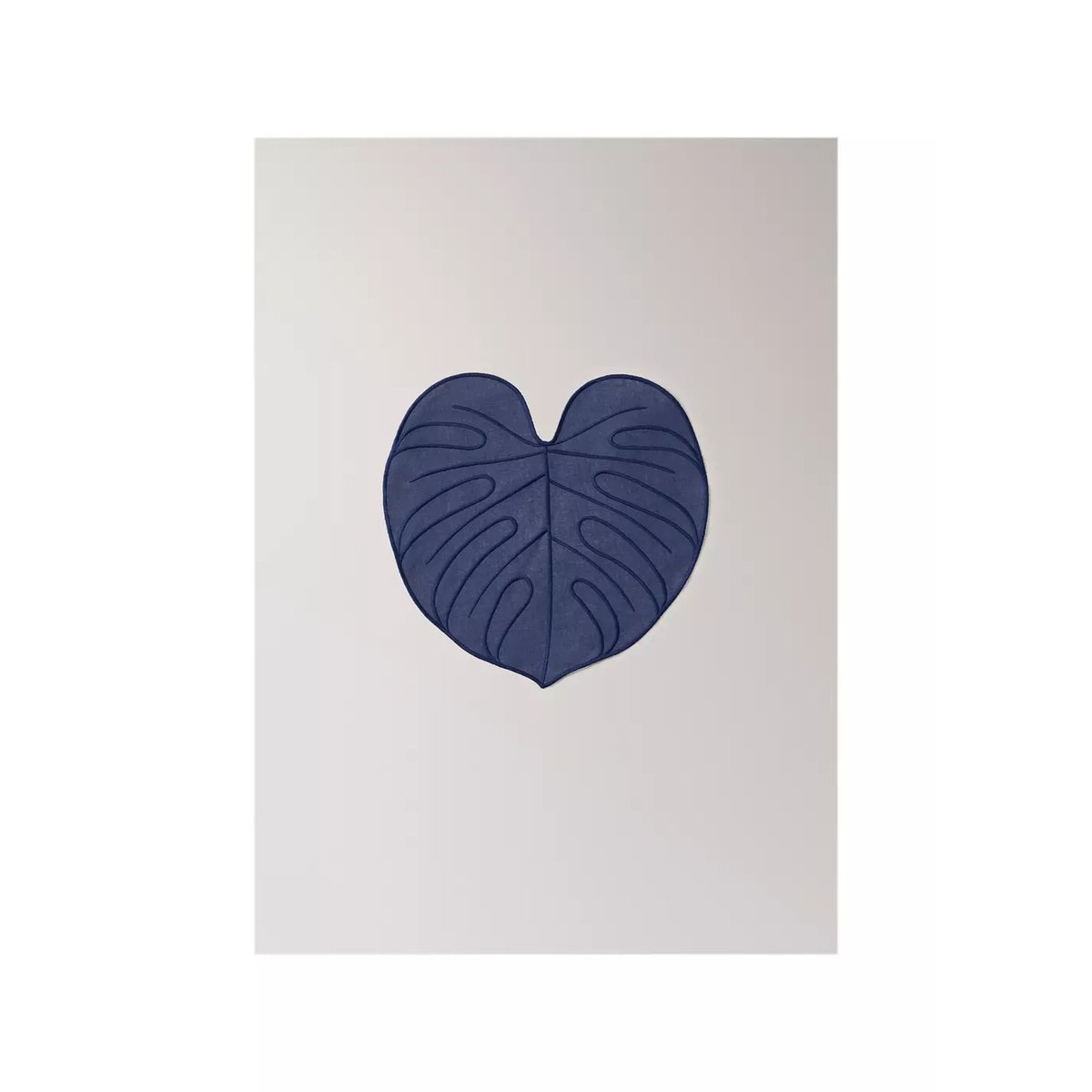 Set de table en lin enduit feuille bleu, MANGO HOME