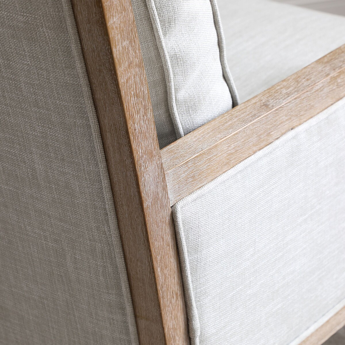 Evelina Antique Linen and Wood Chair cream, SO'HOME