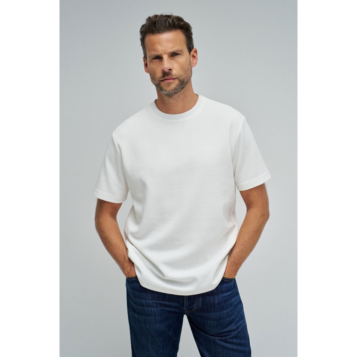 T-SHIRT TEXTURÉE blanc, SALSA JEANS
