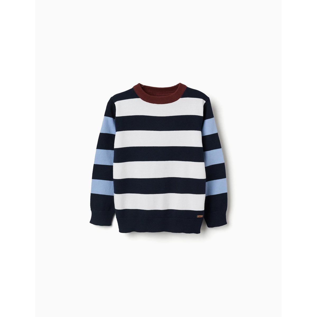 Pull en maille à blocs de couleur bleu foncé, ZIPPY