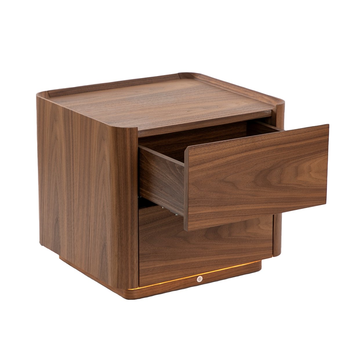 Table de chevet en noyer avec éclairage walnut, ANGEL CERDA