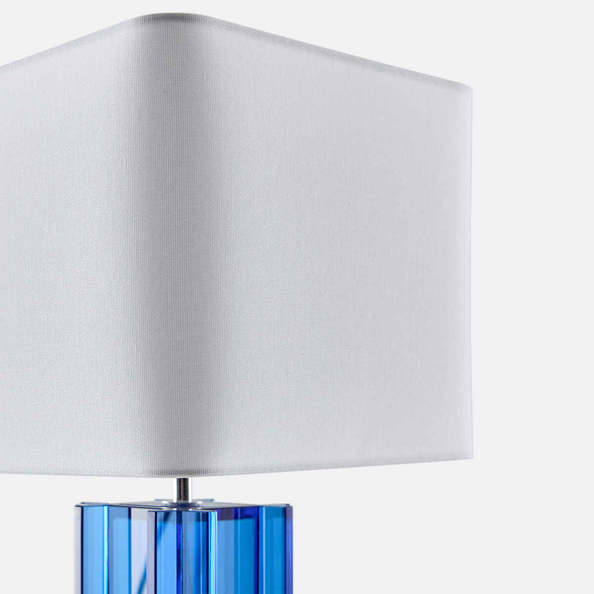 Bimo Table Lamp in Colourful Glass and Linen blue, LA REDOUTE INTERIEURS