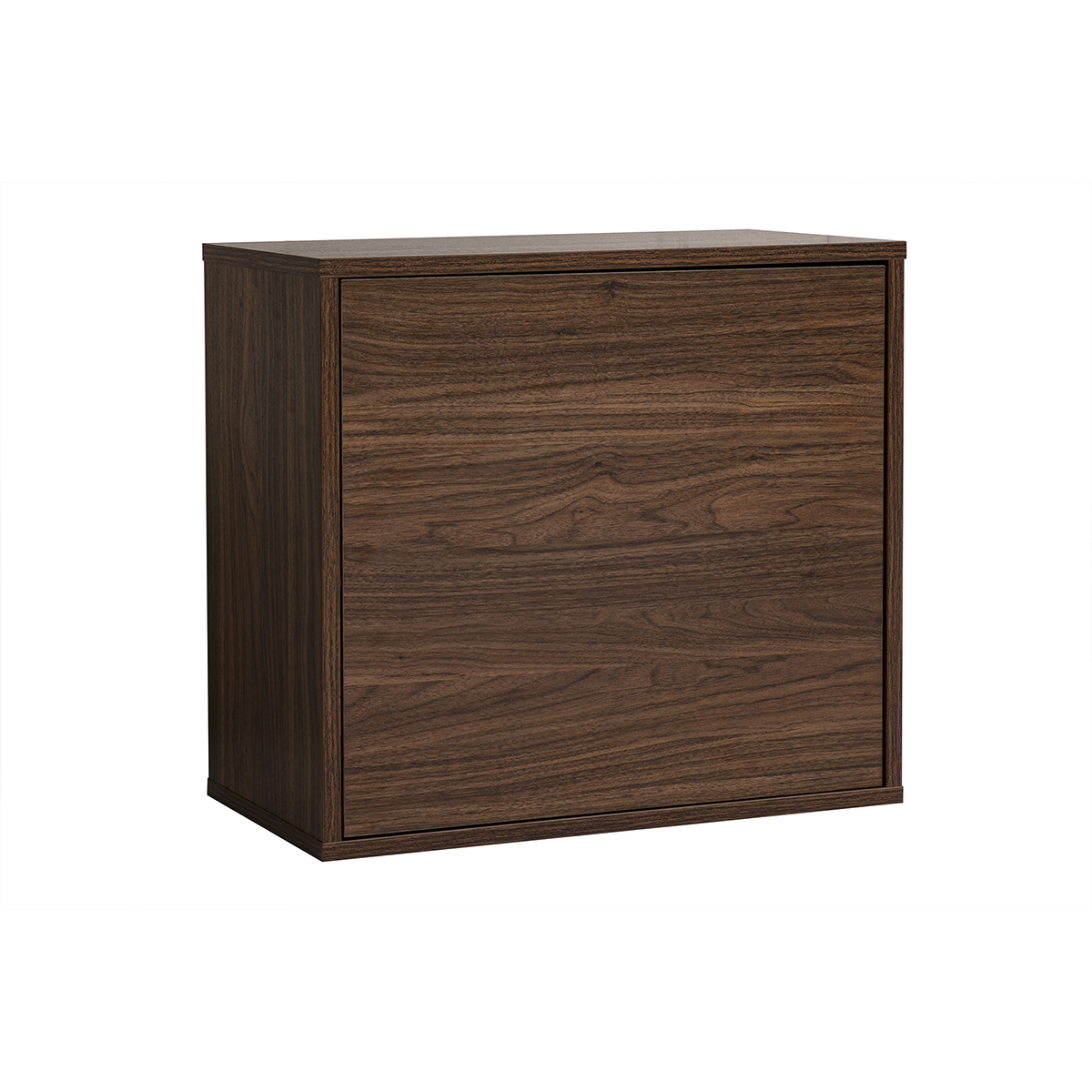 Rangement mural finition blanche et bois clair chêne L55 cm FLEXO noyer, MILIBOO