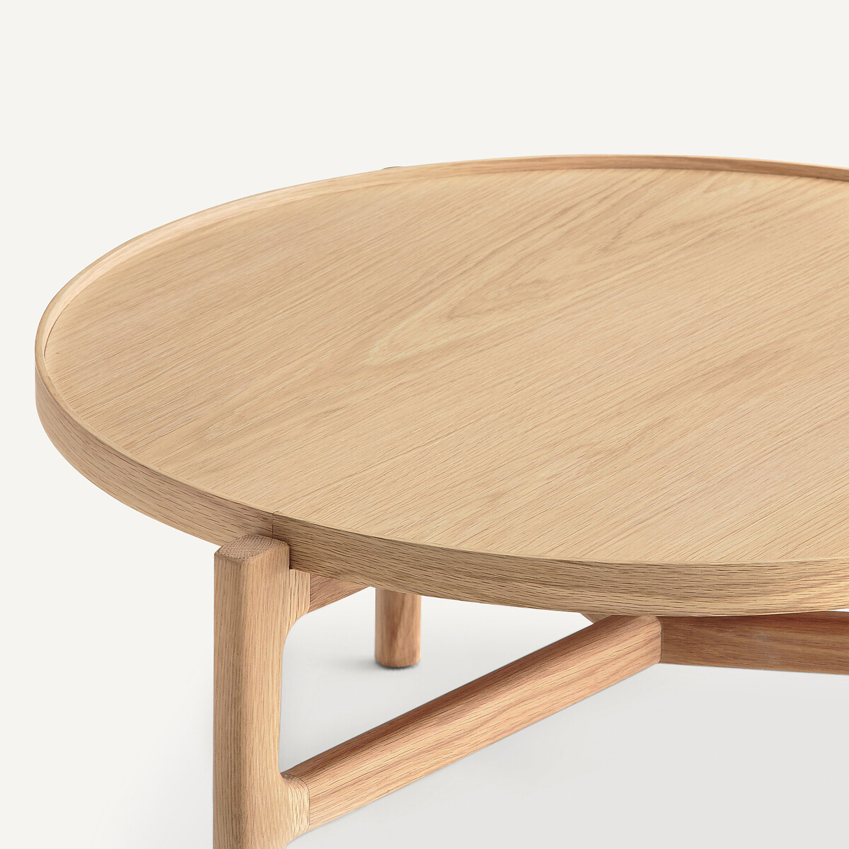 Mesa de centro, diâmetro 74 cm, em folheado de carvalho, ALYASA carvalho natural, AM.PM