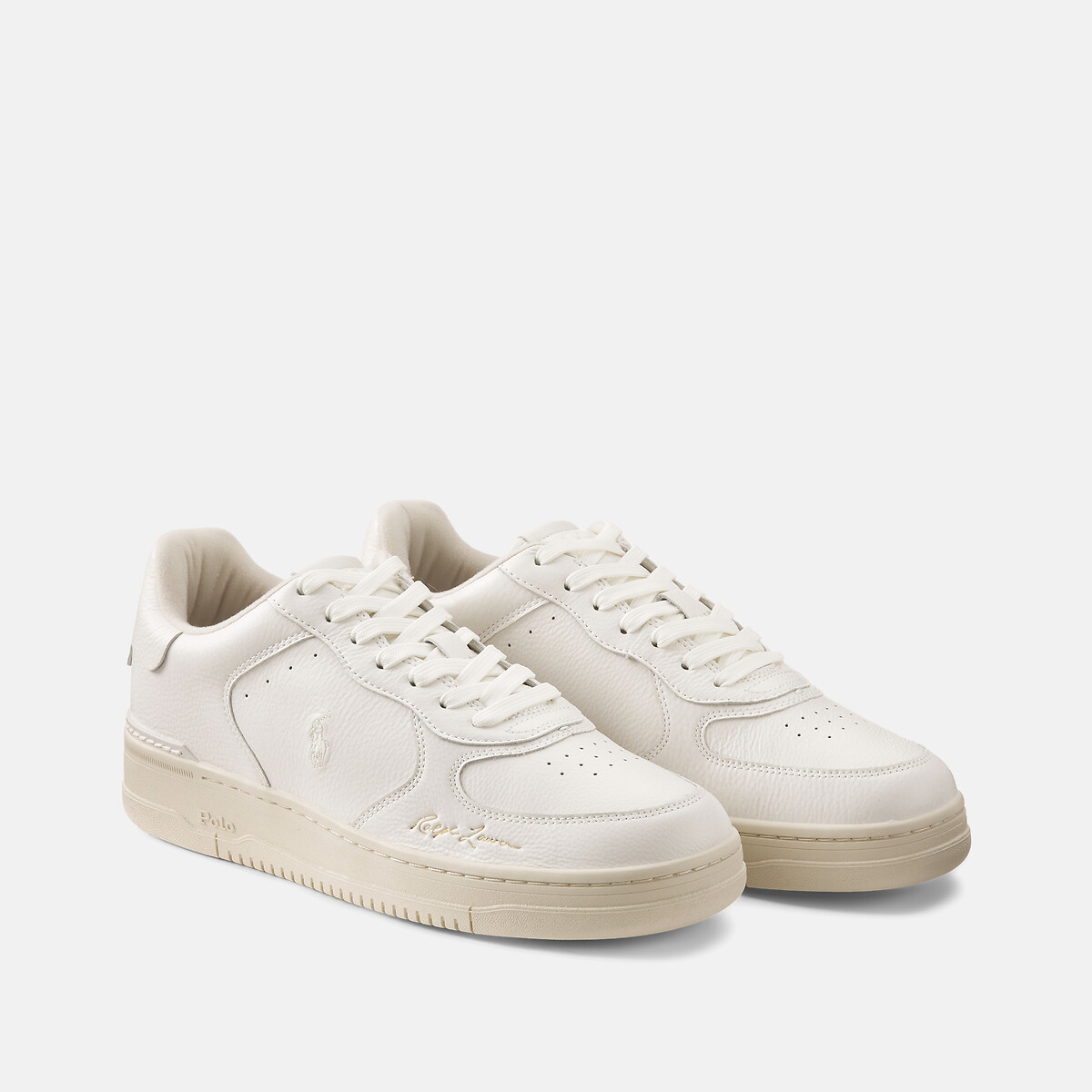 Baskets en cuir, Masters Court Signature blanc, POLO RALPH LAUREN