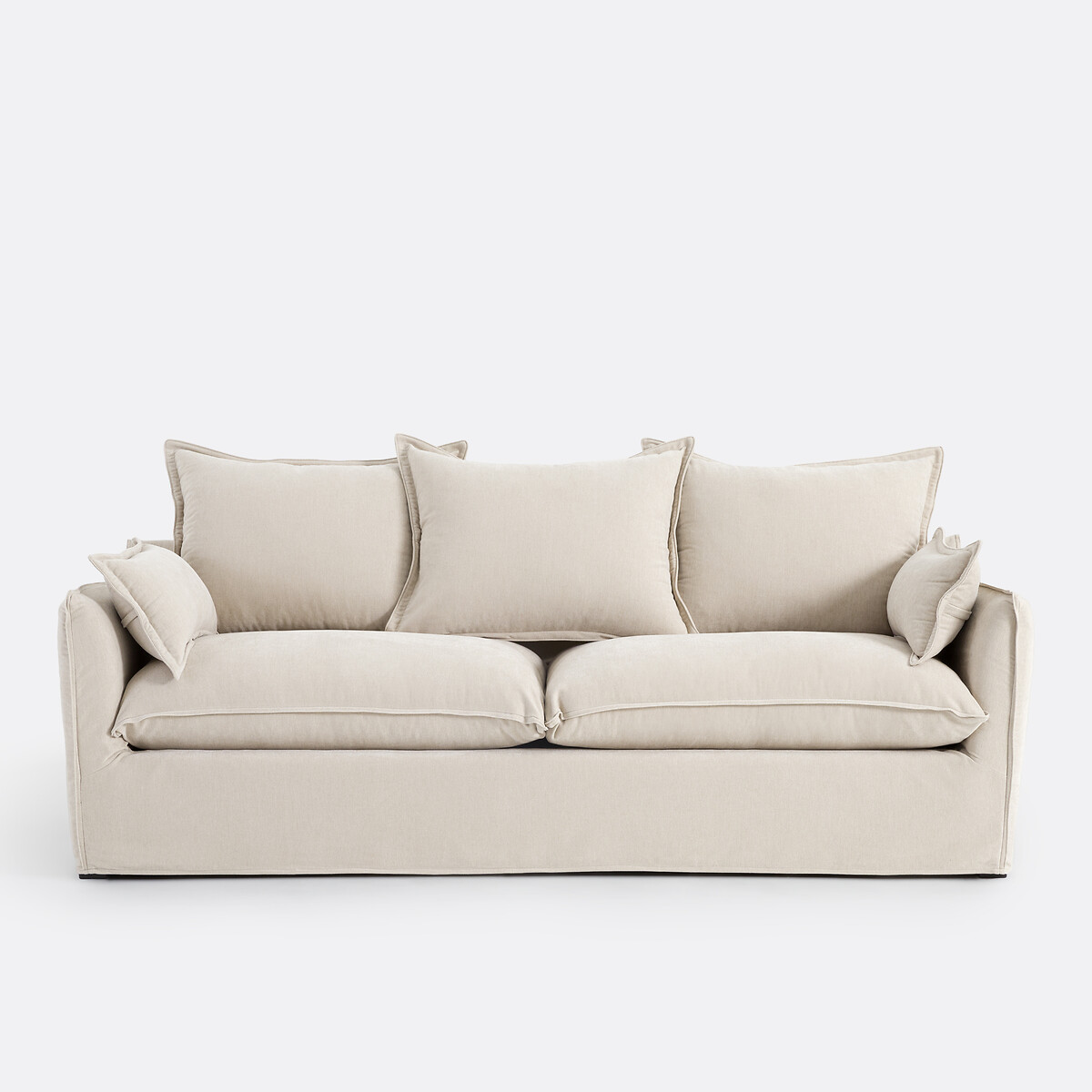 Copridivano in poliestere screziato, ODNA beige, LA REDOUTE INTERIEURS