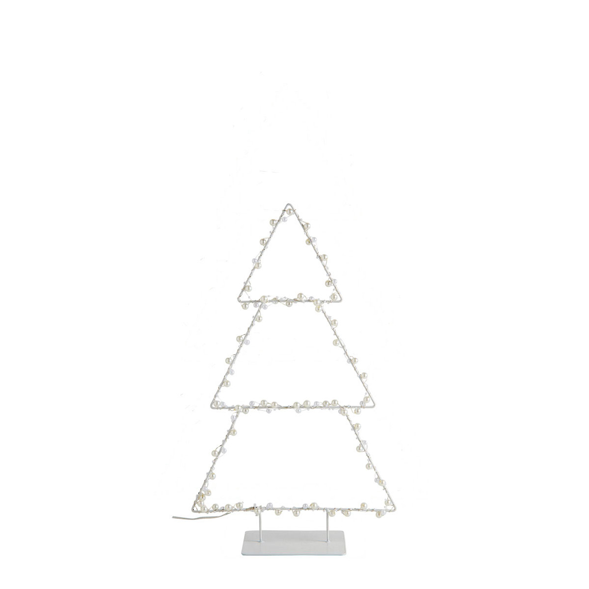 Sapin lumineux en métal - Petit modèle - H. 50 cm blanc, MATHILDE M