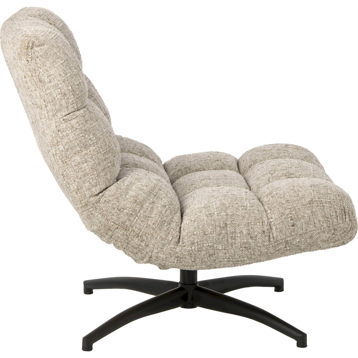Chaise longue matelassée en métal écru, RECOLLECTION