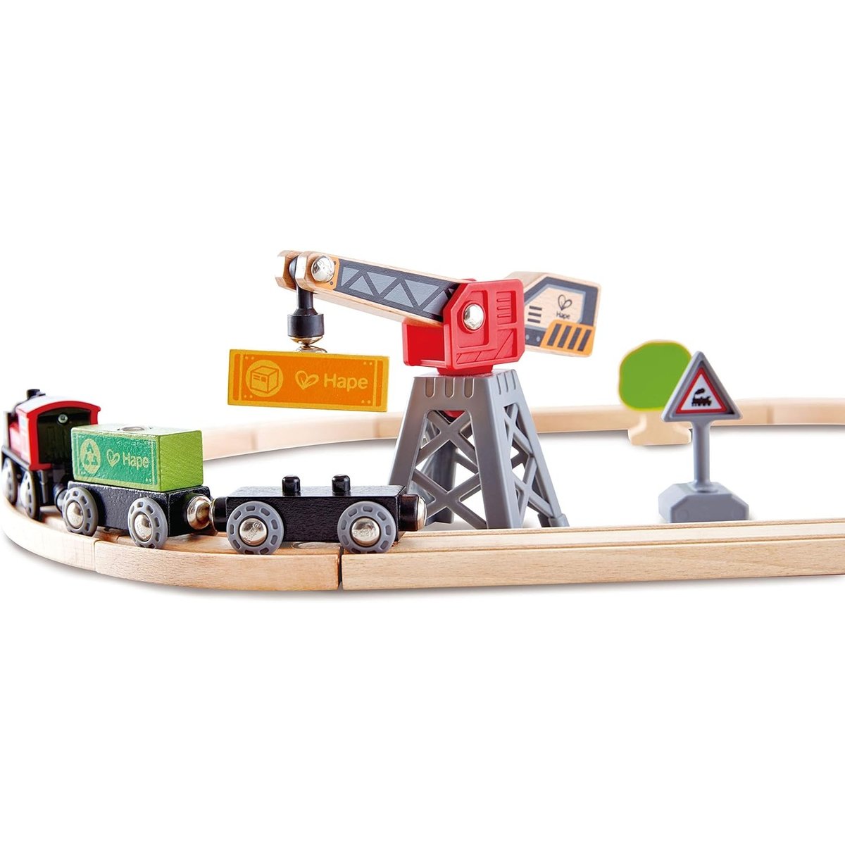 Circuit de train de marchandises beige, HAPE TOYS