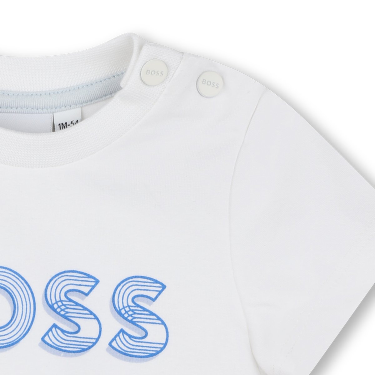 T-shirt avec imprimé logo blanc, BOSS KIDSWEAR