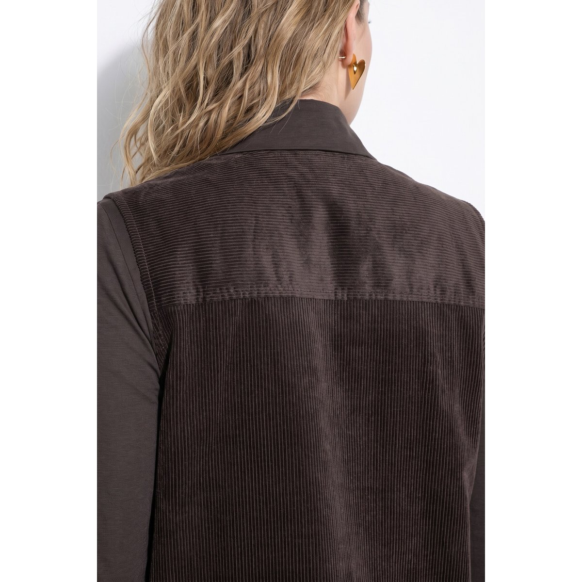 Robe en velours sans manches noir marron, ULLA POPKEN