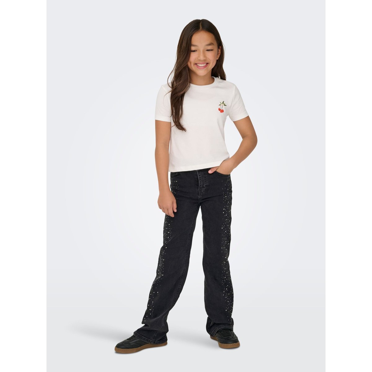 Jean À Jambe Large washed black, KIDS ONLY