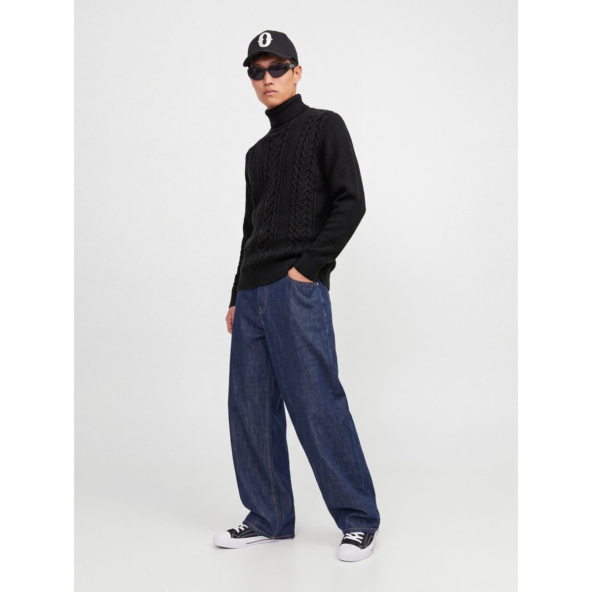 Pull En Maille dark grey melange 1, JACK & JONES