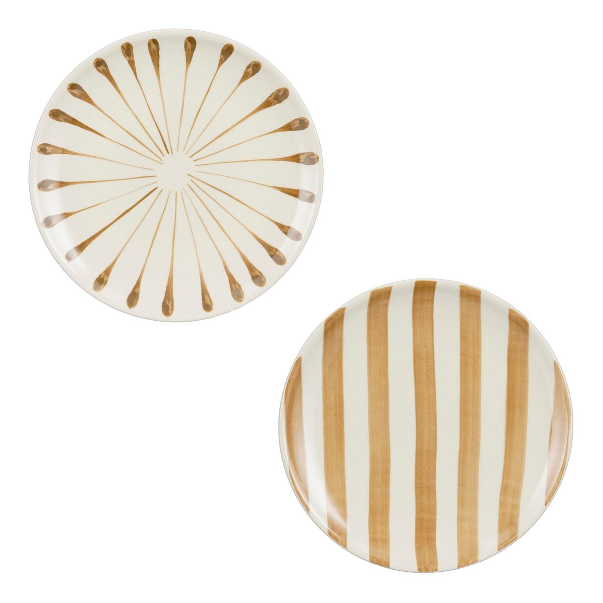 Assiette à petit-déjeuner en grès marron D20 brun, MICA DECORATIONS