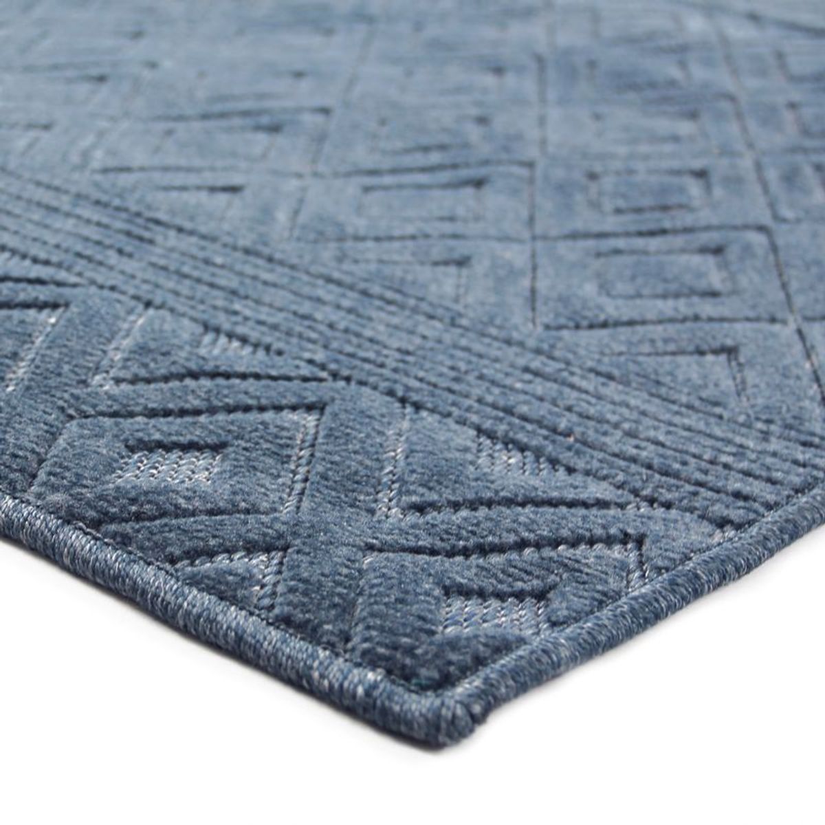 Tapis à motifs losanges  VINTAGE RELIEF bleu, THE DECO FACTORY