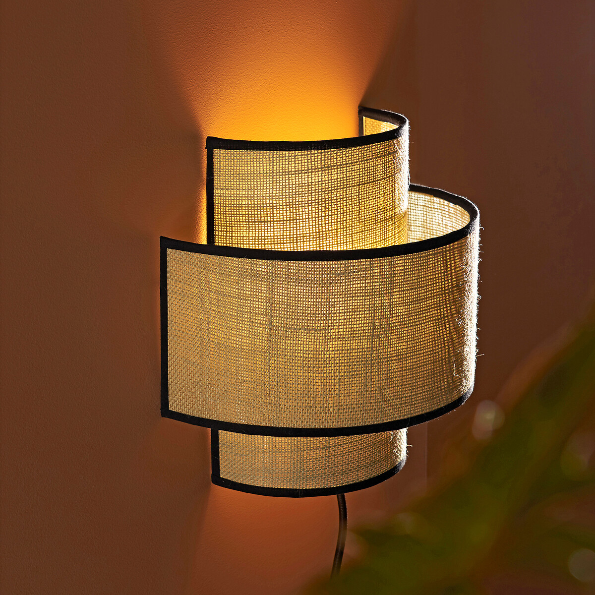 Dubbele wandlamp in jute, Come ecru, LA REDOUTE INTERIEURS