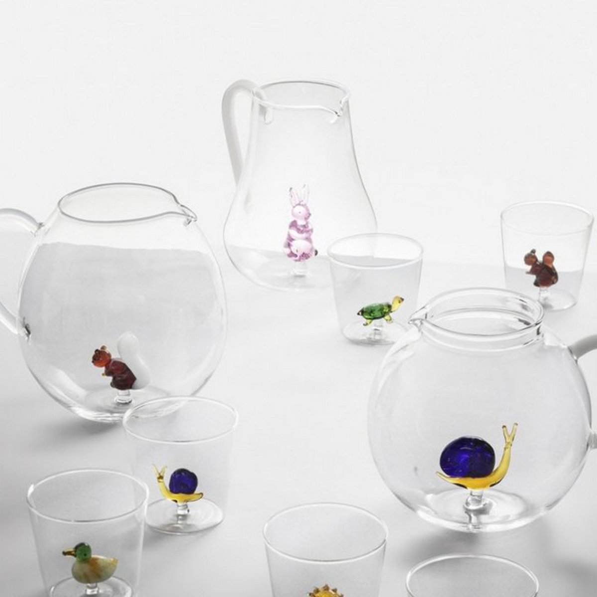 Verre à eau design escargot  ANIMAL FARM multicolore, ICHENDORF