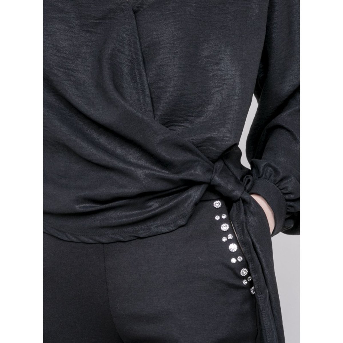 Blouse Satinée Onesta noir, DONA LISA