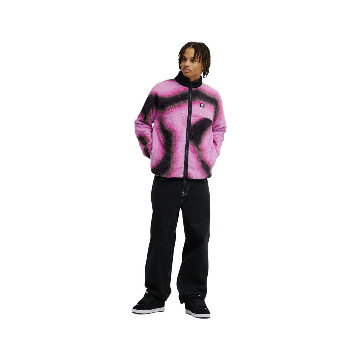 Polaire zippée en sherpa LYNX. rose offscale lilac, DC SHOES