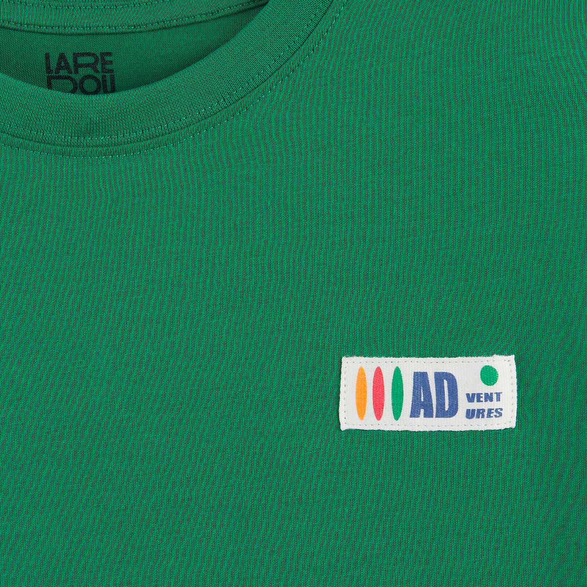Lot de 3 T-shirts col rond à manches courtes blanc + bleu + vert, LA REDOUTE COLLECTIONS
