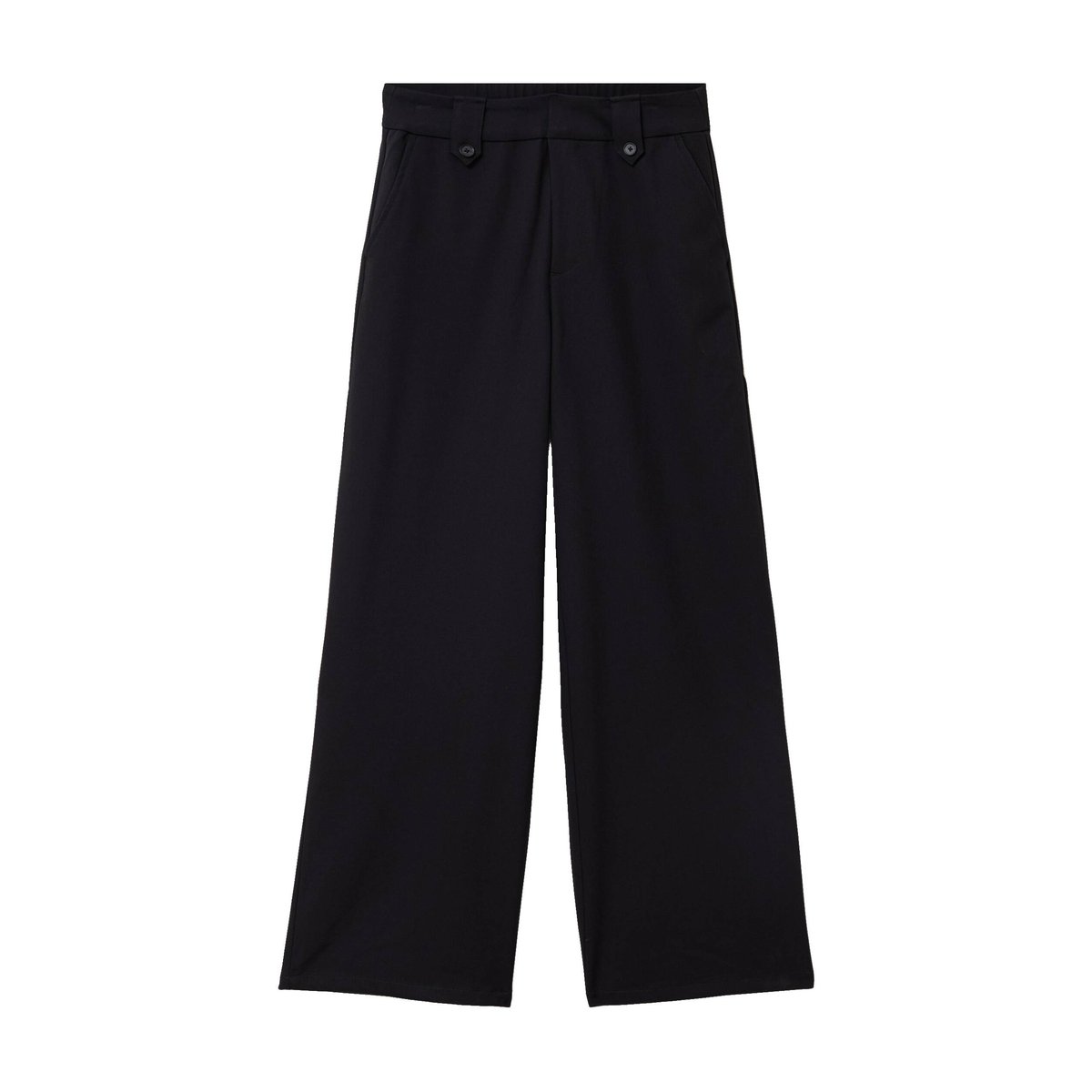 Pantalon large taille haute fluide noir, BONOBO