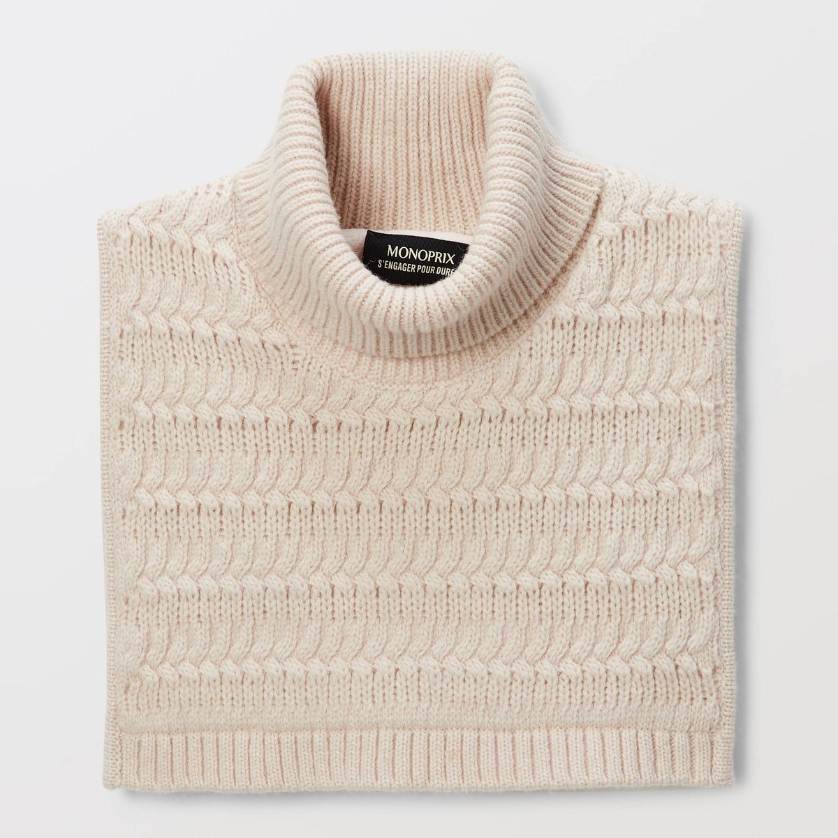 Plastron en maille naturel, MONOPRIX