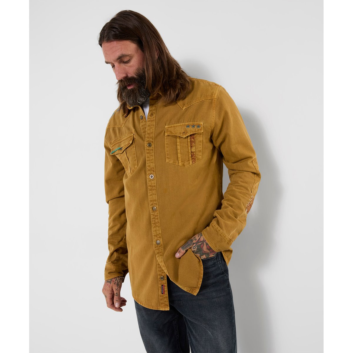 Chemise Western Personnalisée Frontière marron, JOE BROWNS