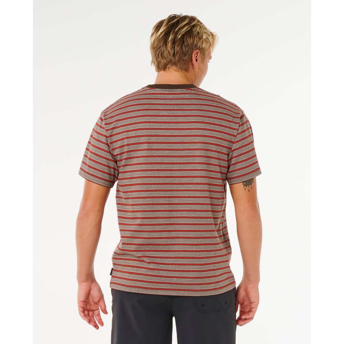 T-shirt à manches courtes à rayures SEARCH café, RIP CURL