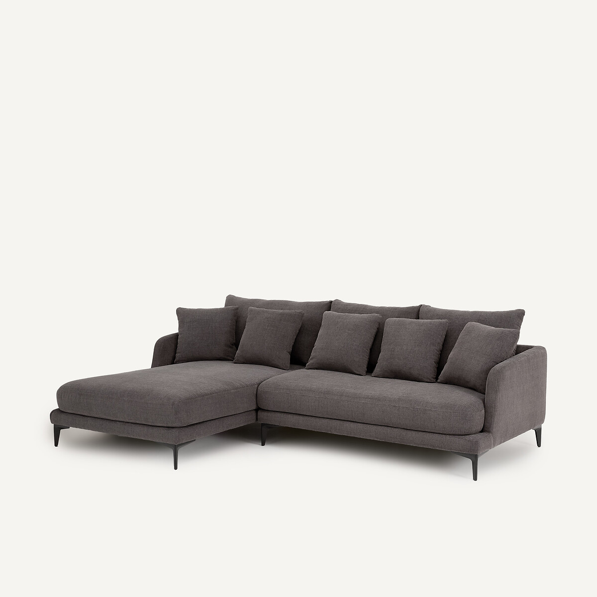 Chaise longue in poliestere effetto tessuto intrecciato, MODERNISTE, design Emmanuel Gallina antracite, EMMANUEL GALLINA X AM.PM