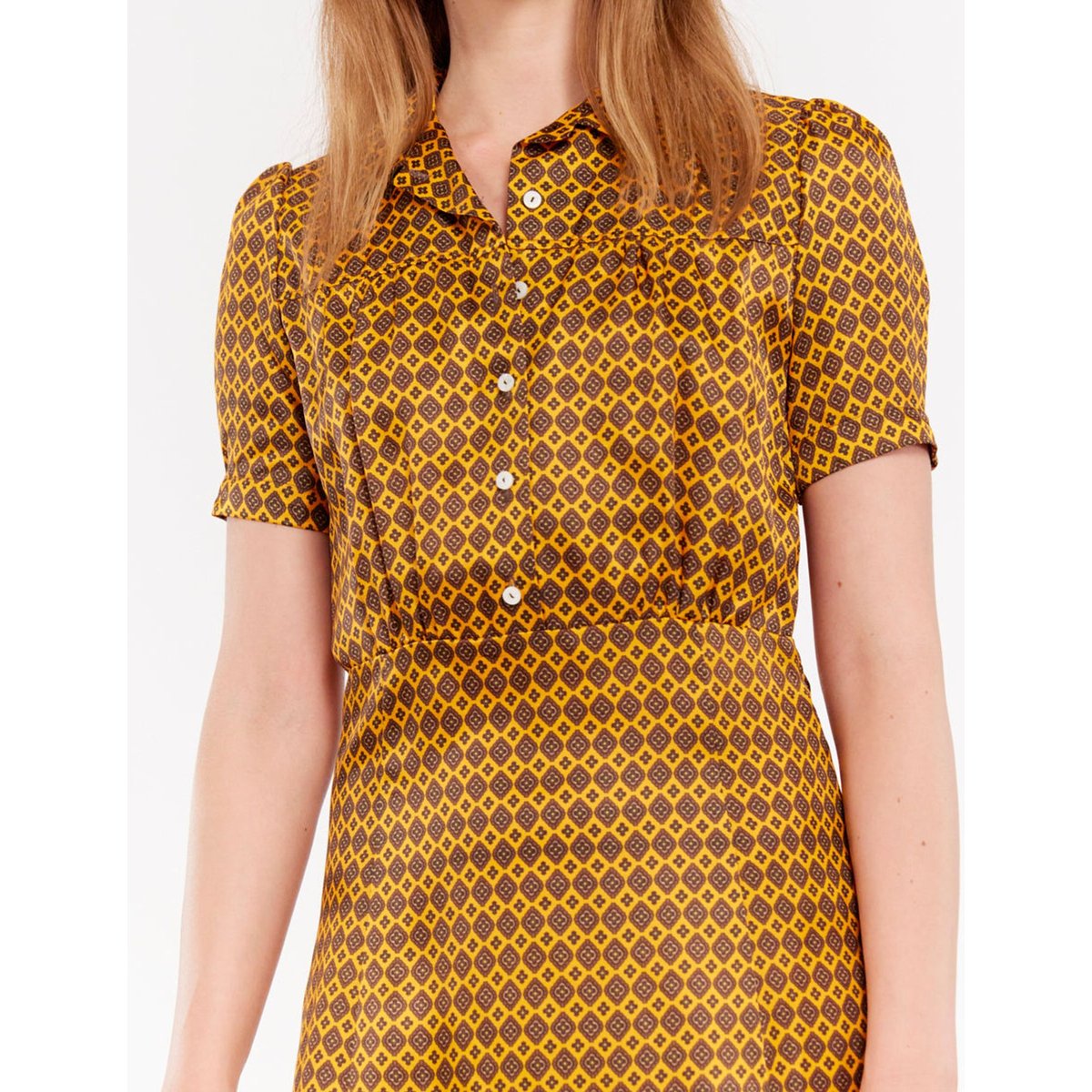Robe Angèle en satin - INES DE LA FRESSANGE PARIS orange, INES DE LA FRESSANGE PARIS