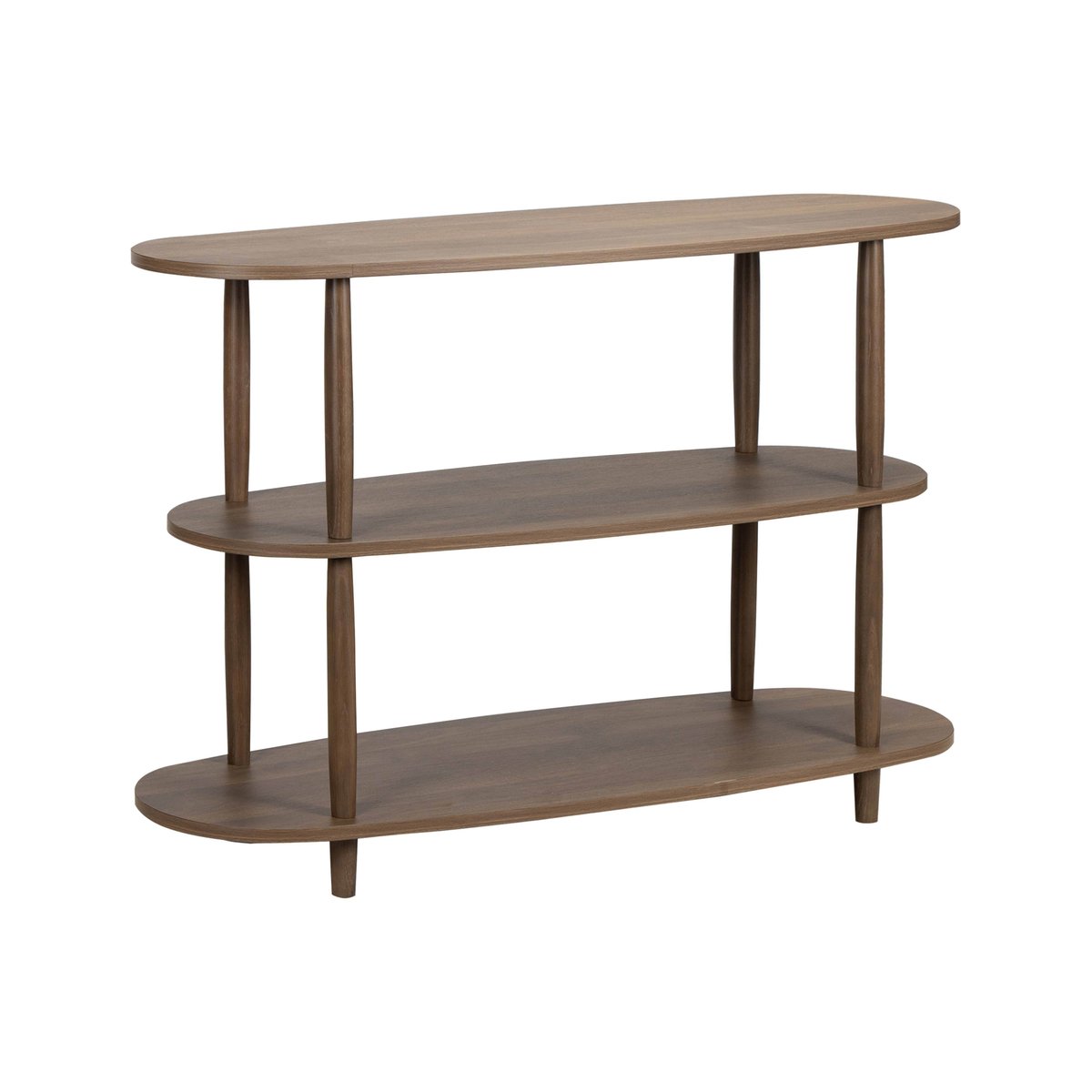 Etagère haute effet bois 120x77 cm, SUZY bois foncé, OVIALA