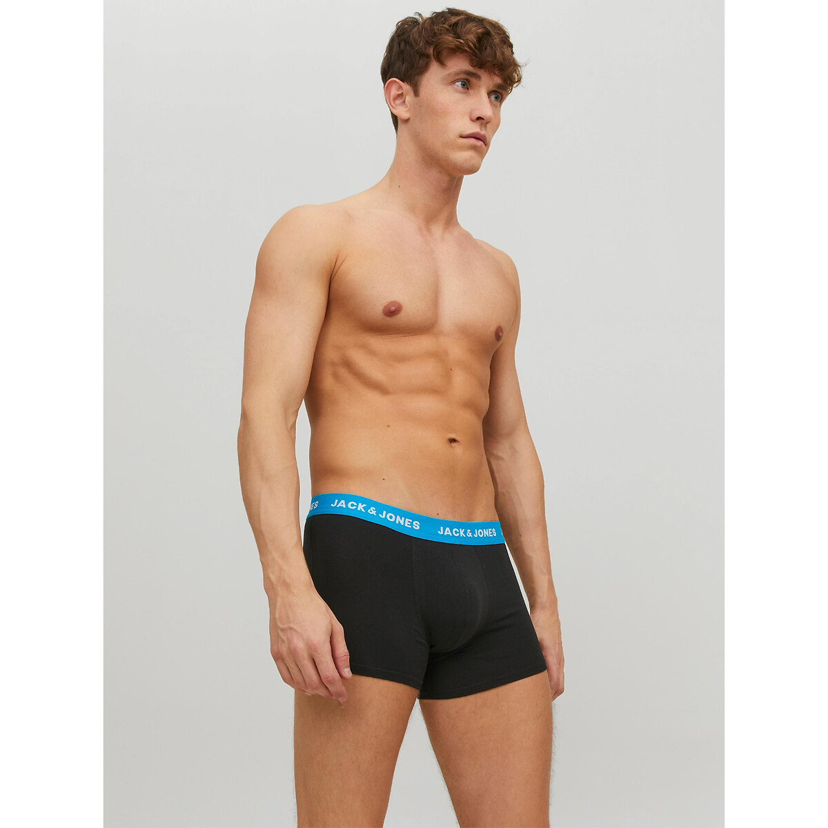 Set van 5 boxershorts zwart+blauw, JACK & JONES