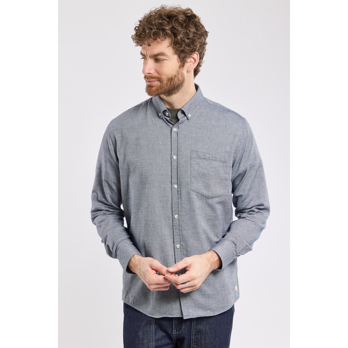 Chemise flanelle Héritage en coton HERITAGE marine deep, ARMOR-LUX