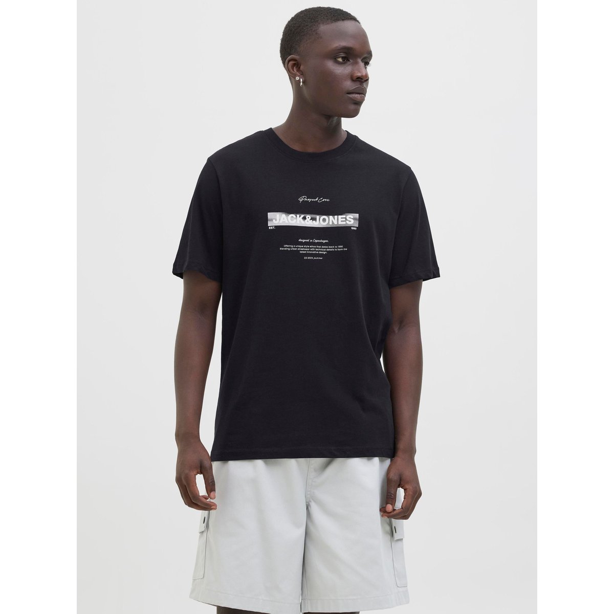 T-Shirt noire - black, JACK & JONES