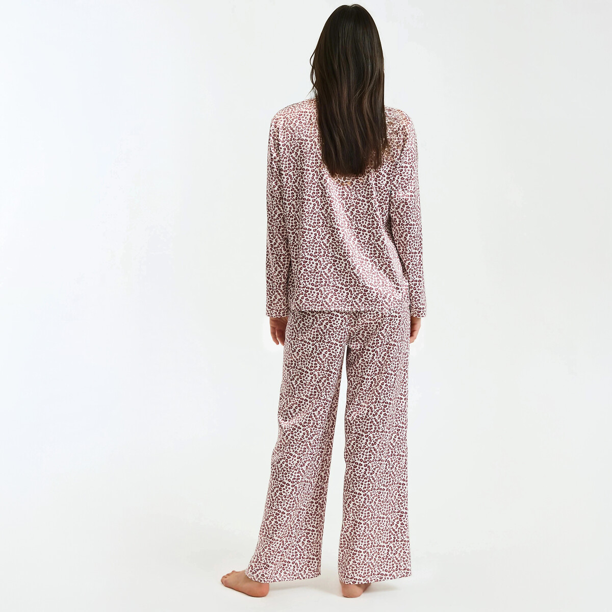 Printed Satin Pyjamas leopard print, ANNE WEYBURN