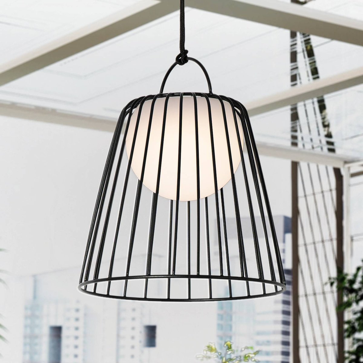 Luminaire extérieur en métal moderneLED noir, blanc, LINDBY