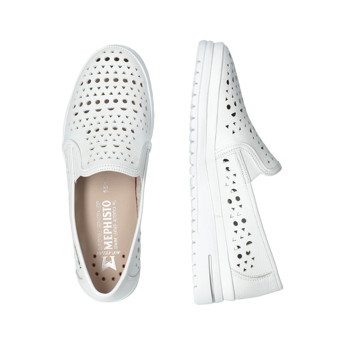 Baskets en cuir JANA PERF blanc p5142, MEPHISTO