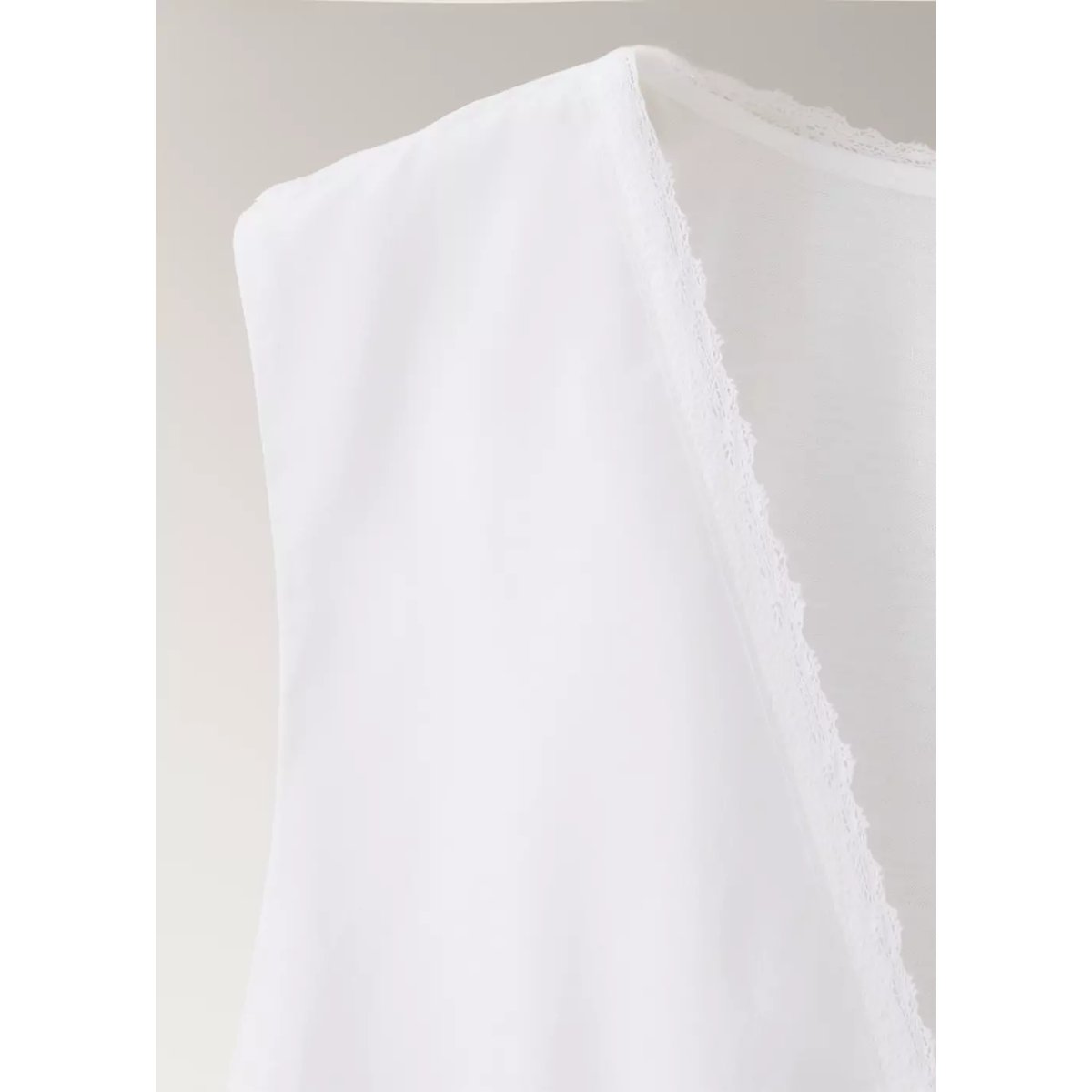 Nuisette coton dentelle blanc, MANGO
