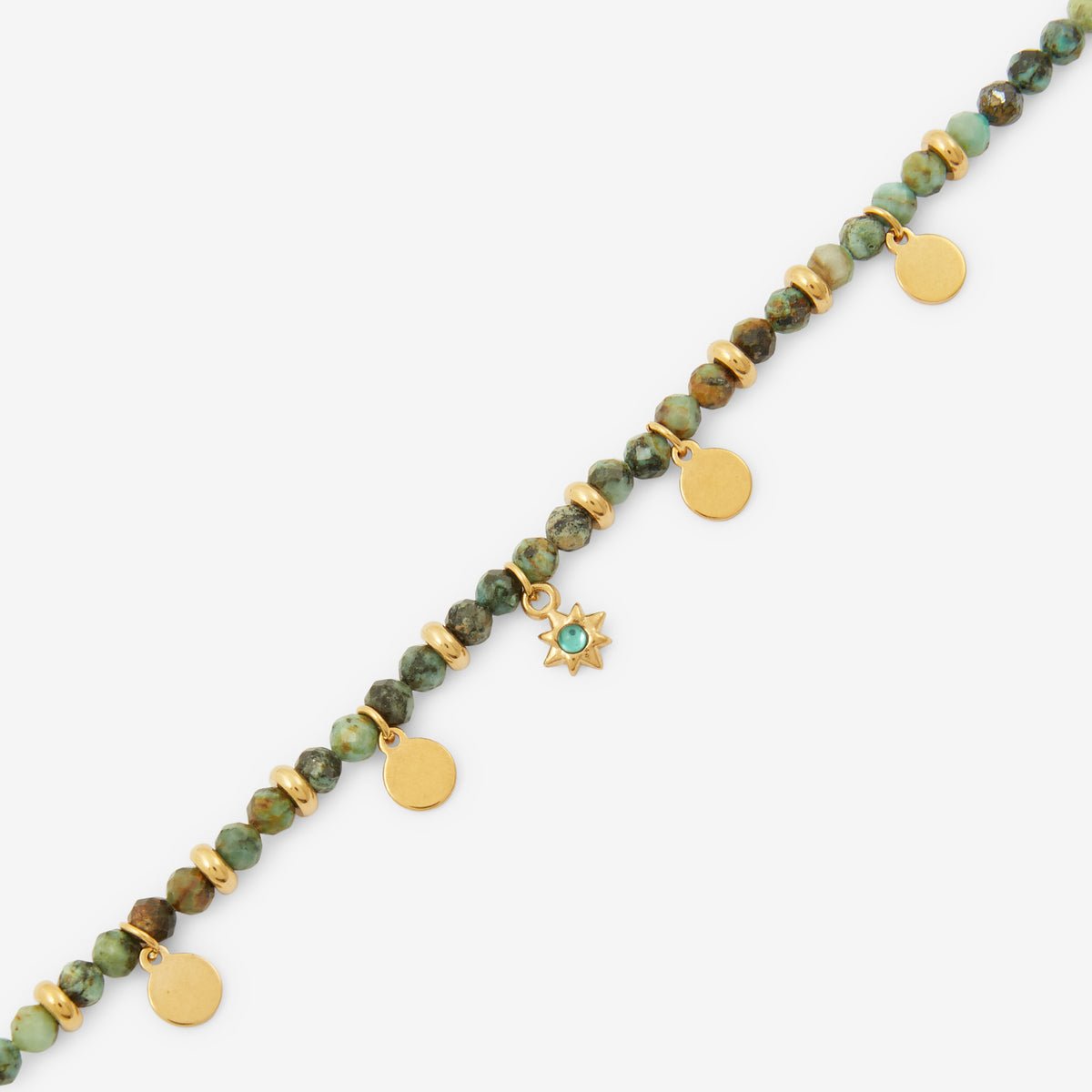 Bracelet acier inoxydable avec pierres vertes vert, BALABOOSTE